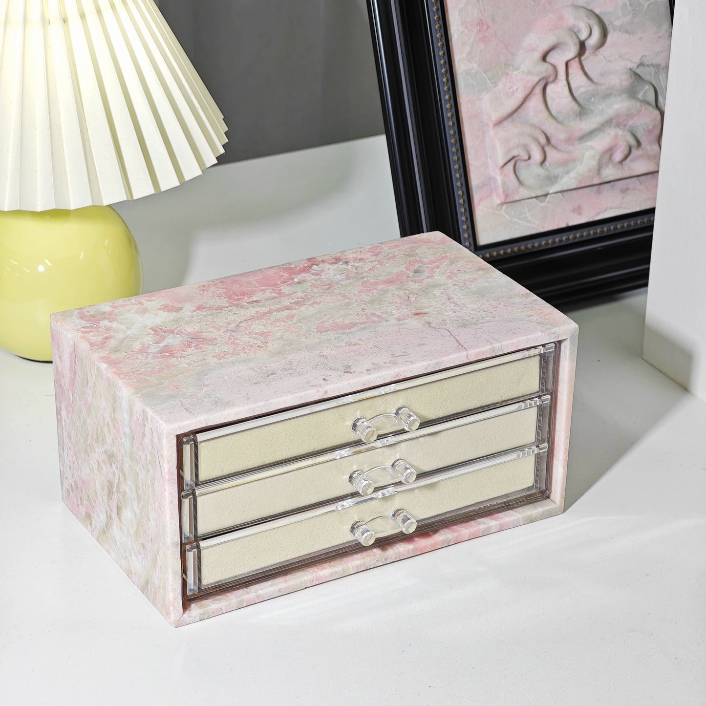Natural Marble Jewelry Box - Luxury Multi-Tier Vanity Organizer