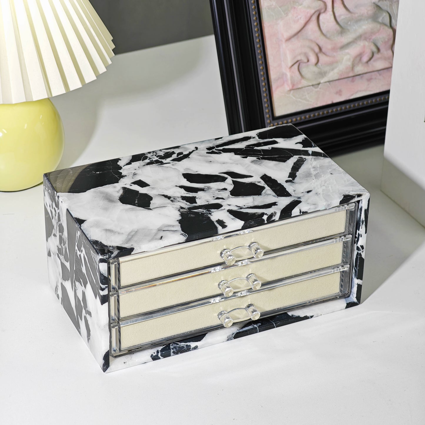 Natural Marble Jewelry Box - Luxury Multi-Tier Vanity Organizer