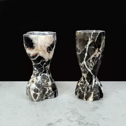 French Mid-Century Bvlgari Luxury Stone Spiral Vase – Modern Light Luxury Decor