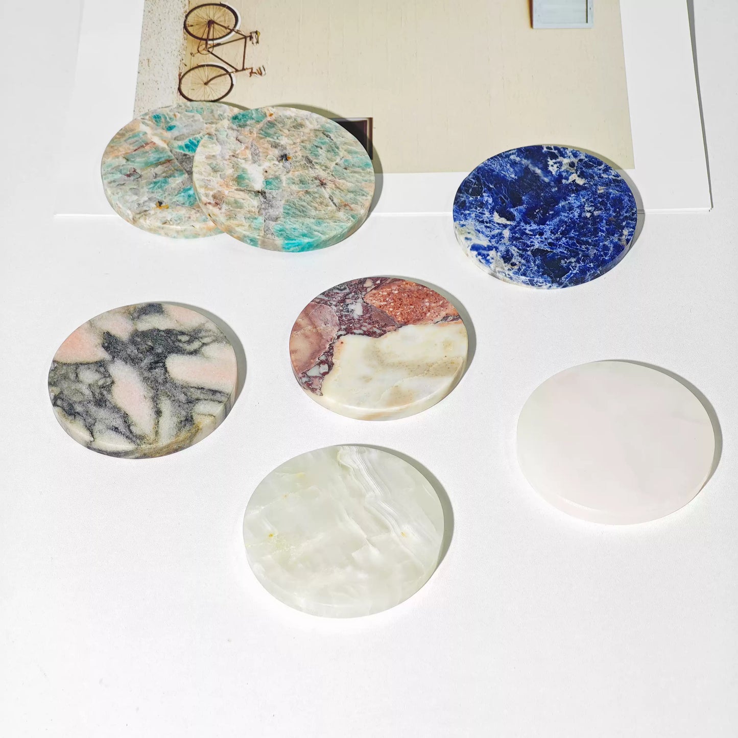 Nordic Style Handcrafted Natural Marble Coaster Set – Premium Heat-Resistant Table Decor