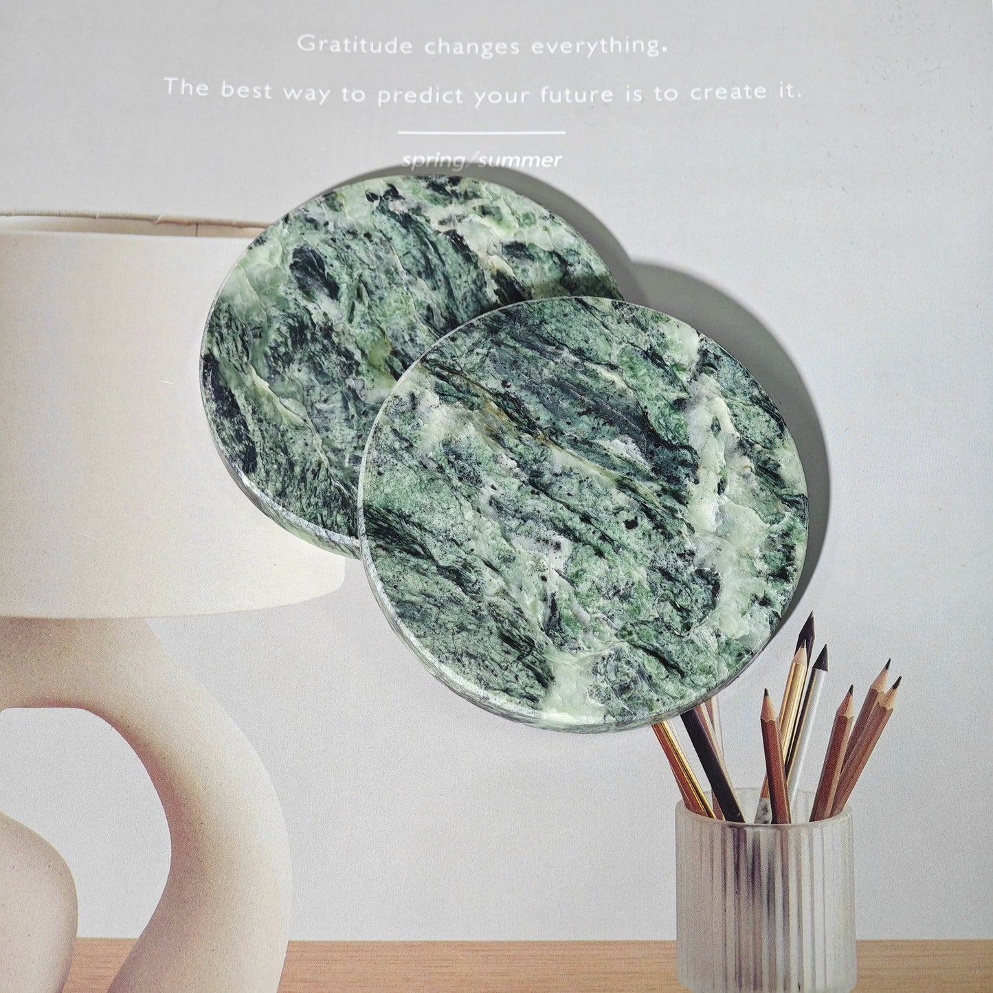 Nordic Style Handcrafted Natural Marble Coaster Set – Premium Heat-Resistant Table Decor