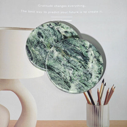 Nordic Style Handcrafted Natural Marble Coaster Set – Premium Heat-Resistant Table Decor