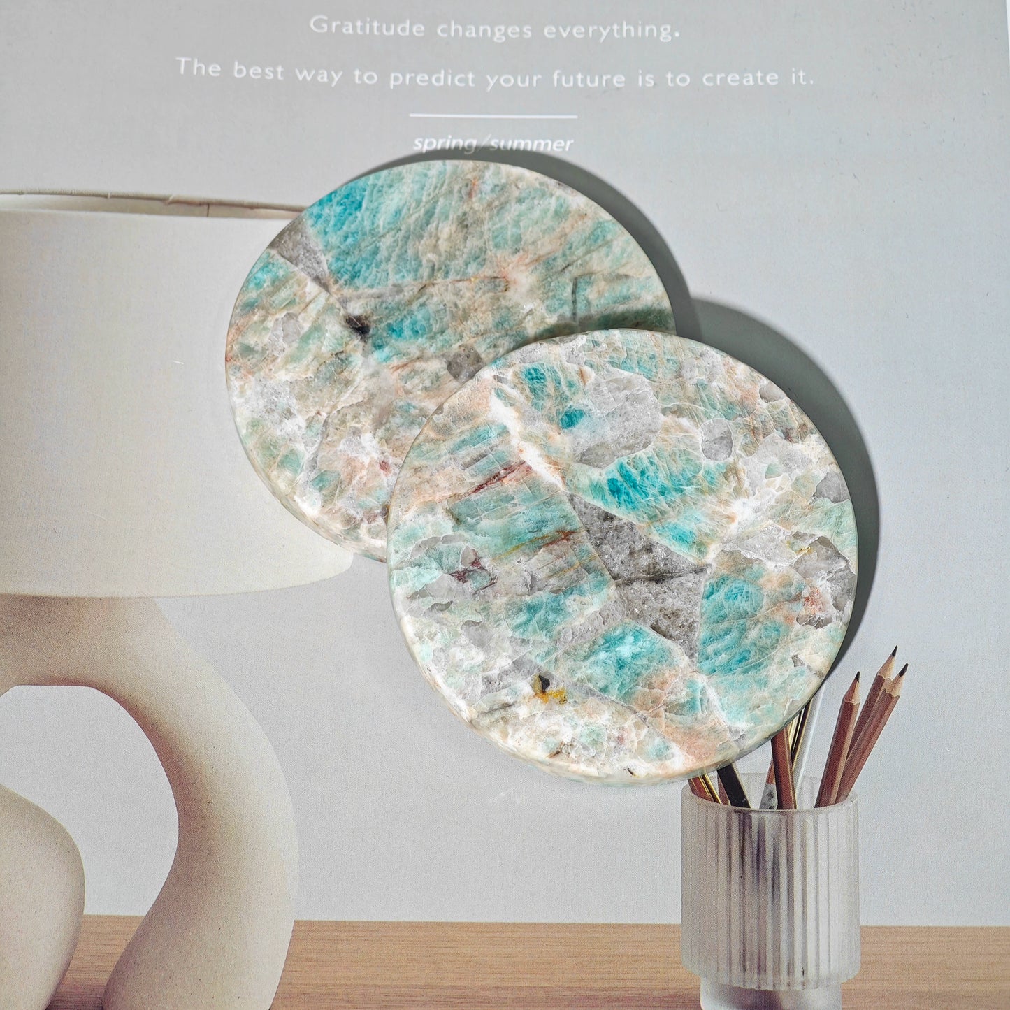 Nordic Style Handcrafted Natural Marble Coaster Set – Premium Heat-Resistant Table Decor