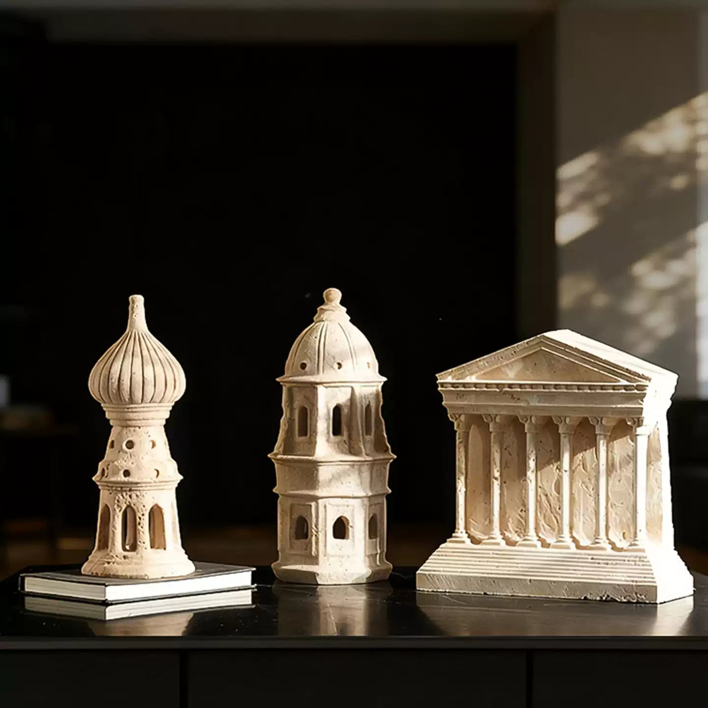 Luxury Travertine Ancient Architecture Sculpture Decor