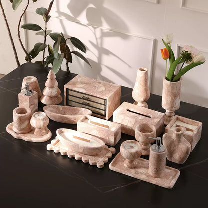 Turkish Shell Pink Marble Luxury Home Decor Collection