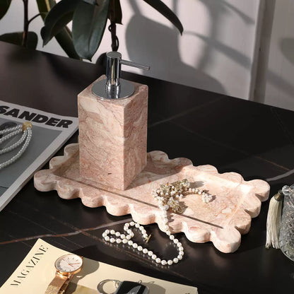 Turkish Shell Pink Marble Luxury Home Decor Collection