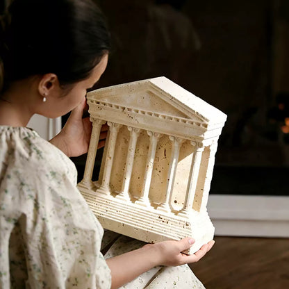 Luxury Travertine Ancient Architecture Sculpture Decor