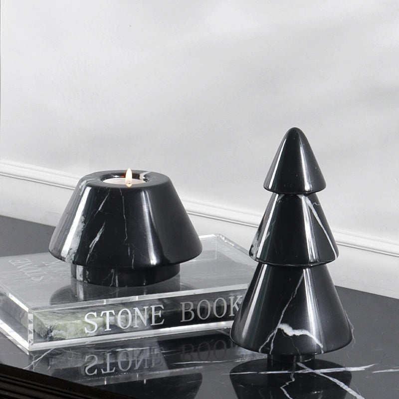 Luxury Detachable Christmas Tree Marble Candle Holder