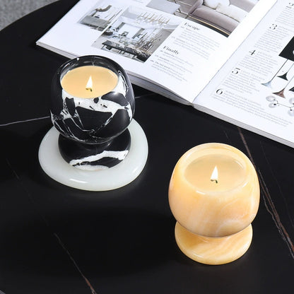 Luxury Contemporary Marble Candle Holder - Elevate Spaces with Timeless Elegance
