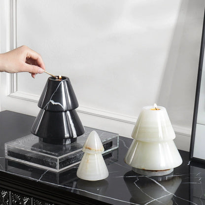 Luxury Detachable Christmas Tree Marble Candle Holder