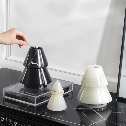 Luxury Detachable Christmas Tree Marble Candle Holder