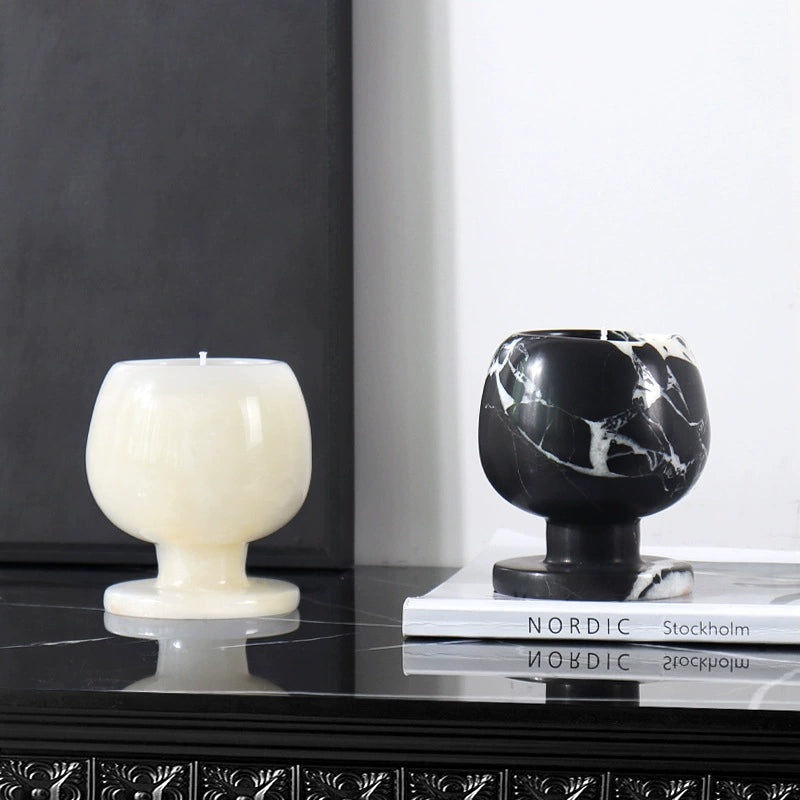 Luxury Contemporary Marble Candle Holder - Elevate Spaces with Timeless Elegance