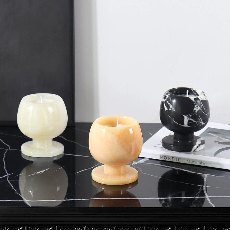 Luxury Contemporary Marble Candle Holder - Elevate Spaces with Timeless Elegance