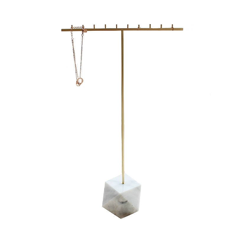 Marble & Brass Jewelry Storage Stand