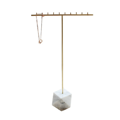 Marble & Brass Jewelry Storage Stand