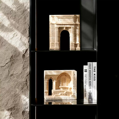 Wabi-Sabi Luxury Travertine Architecture Sculpture Decor