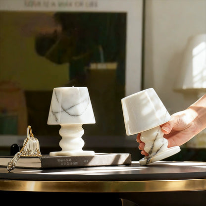 Vintage Wabi-Sabi Calacatta Marble Candle Holder