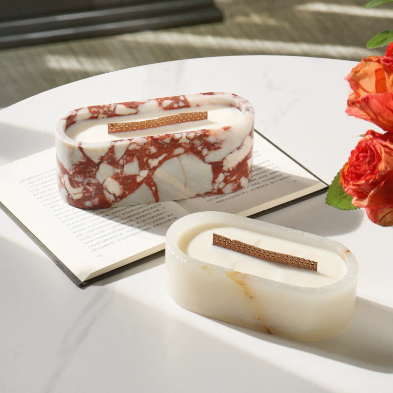 Modern Luxury Natural Marble Candle Cup - Elevate Home & Aromatherapy Decor