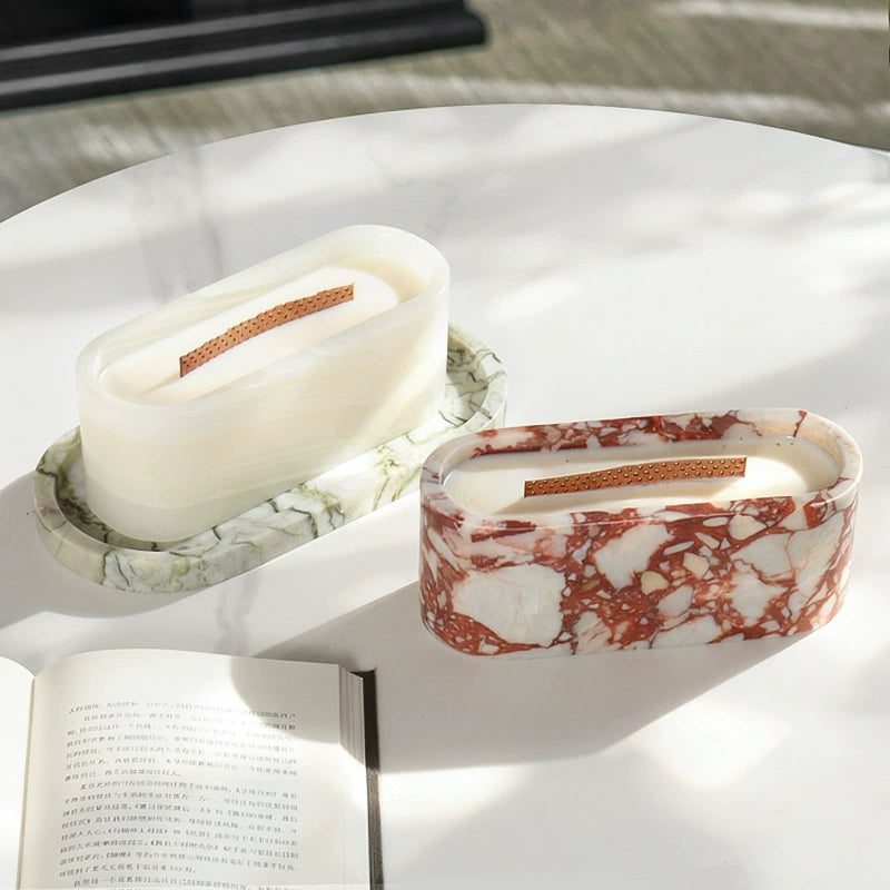 Modern Luxury Natural Marble Candle Cup - Elevate Home & Aromatherapy Decor
