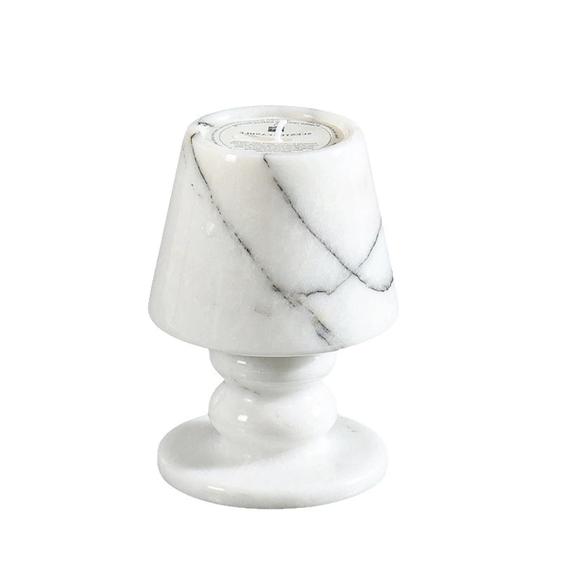 Vintage Wabi-Sabi Calacatta Marble Candle Holder