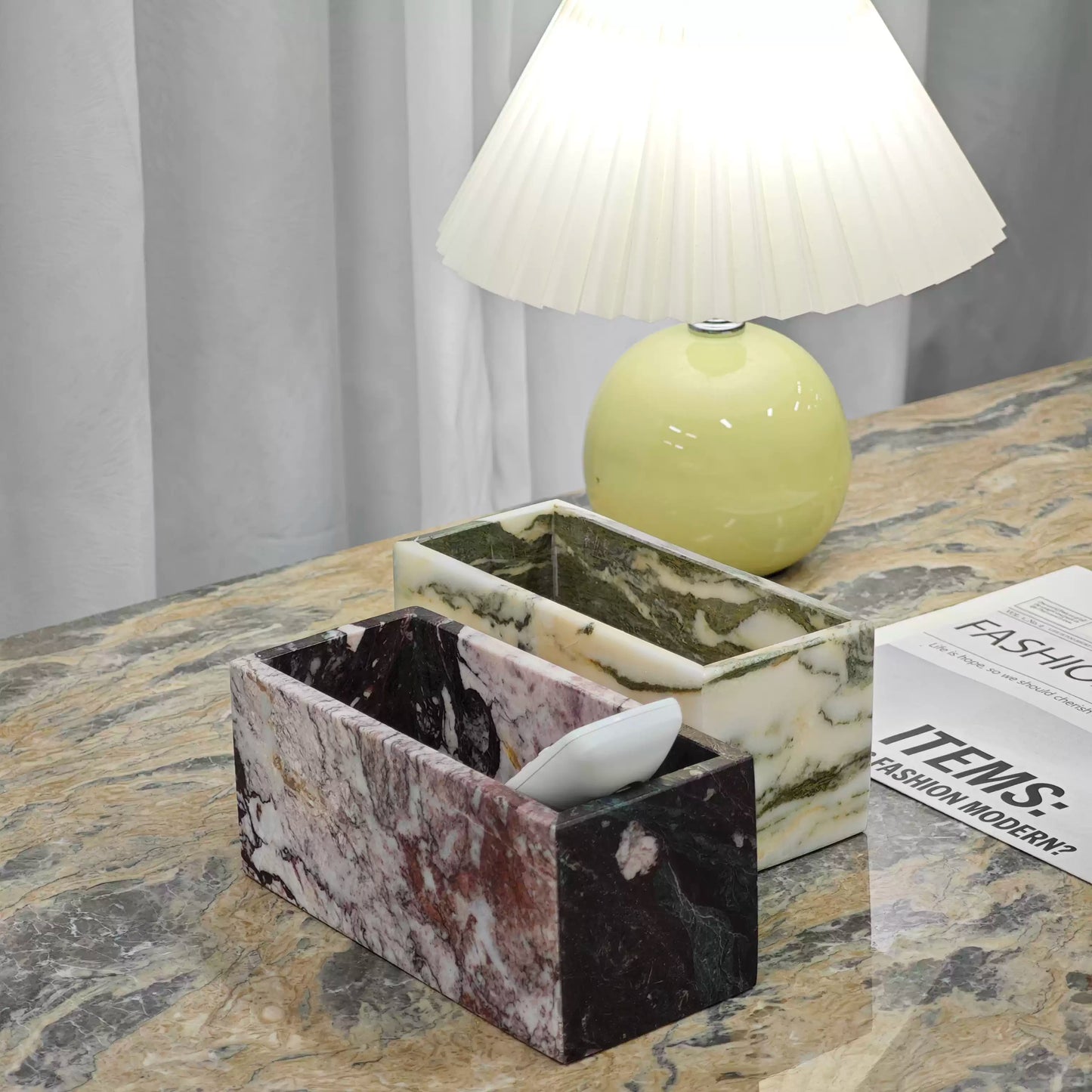 Natural Marble Minimalist Desktop Storage Box