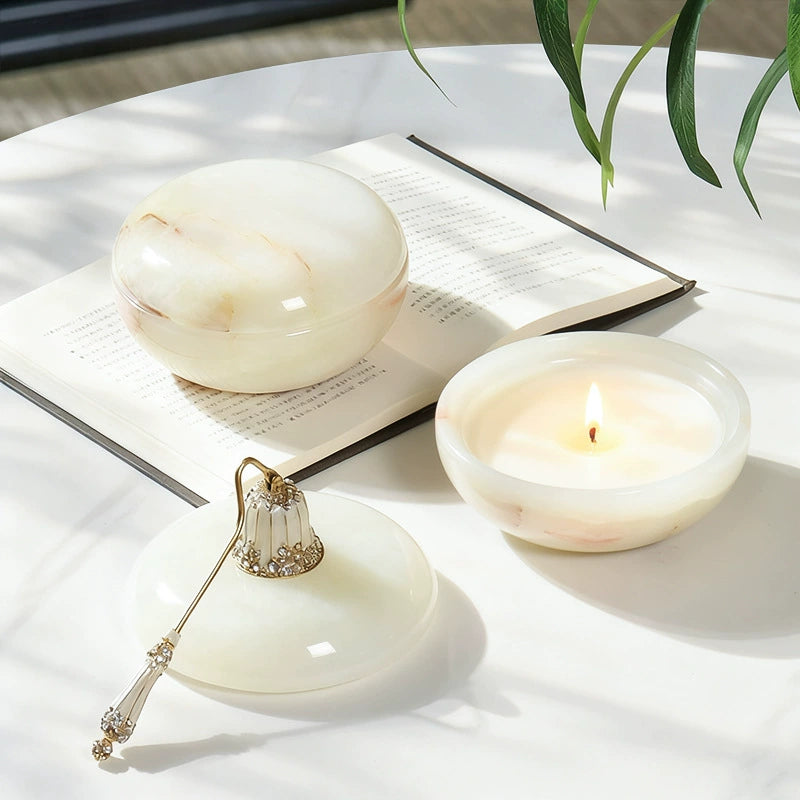 Luxury Modern Style Marble Scented Candle Jar