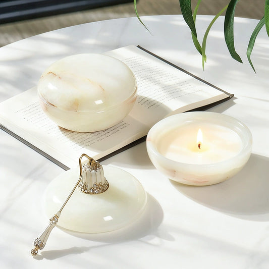 Luxury Modern Style Marble Scented Candle Jar