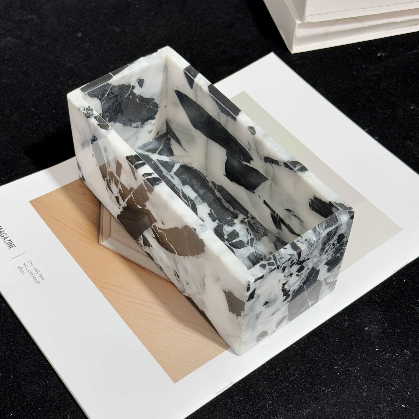 Natural Marble Minimalist Desktop Storage Box