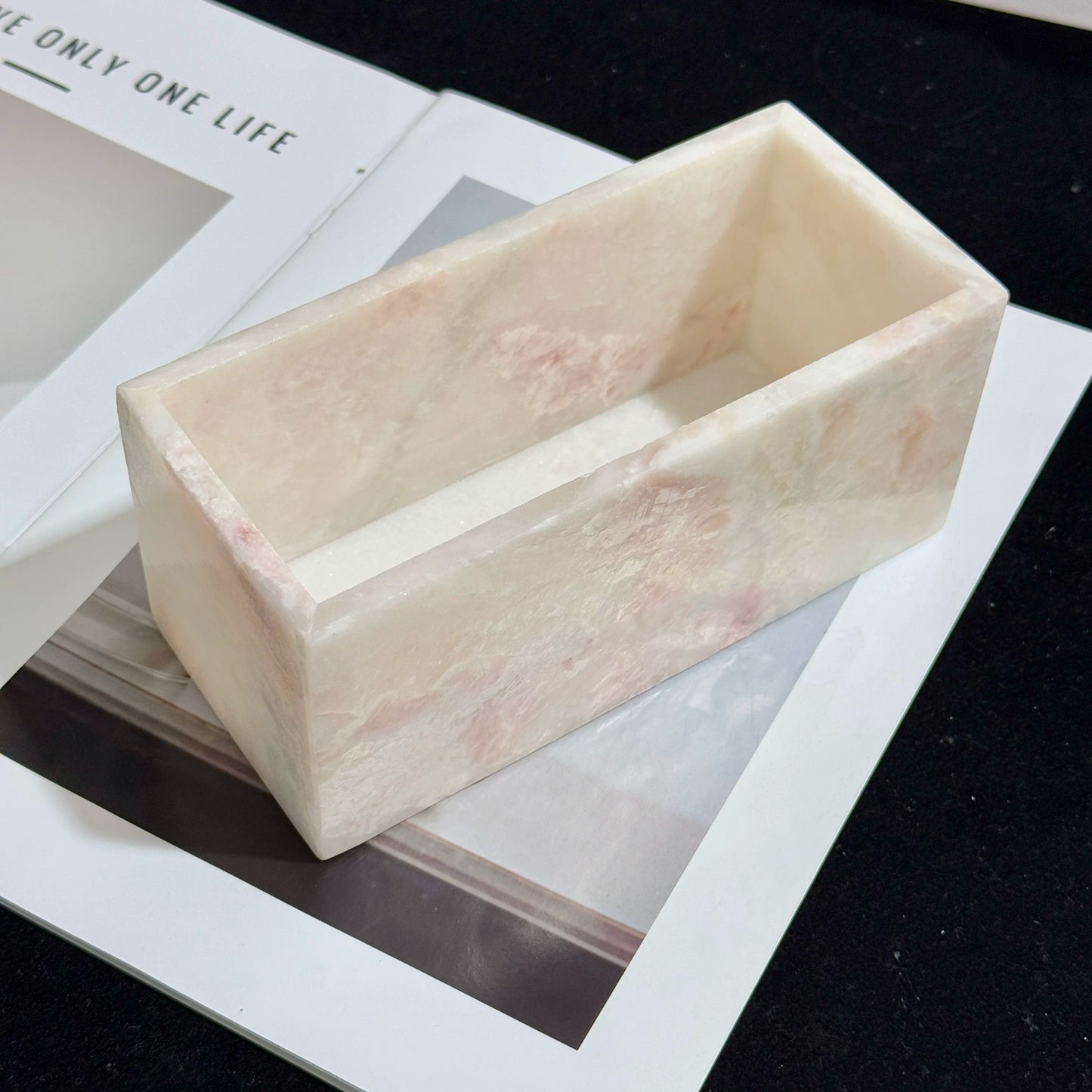 Natural Marble Minimalist Desktop Storage Box