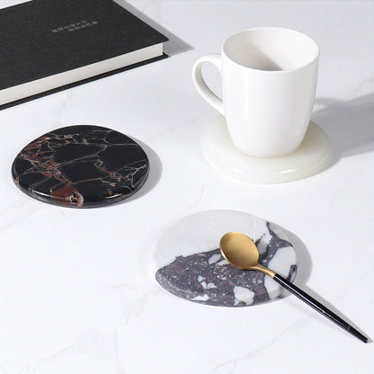 Natural Marble Irregular Coasters – Heat-Resistant Tabletop Decor