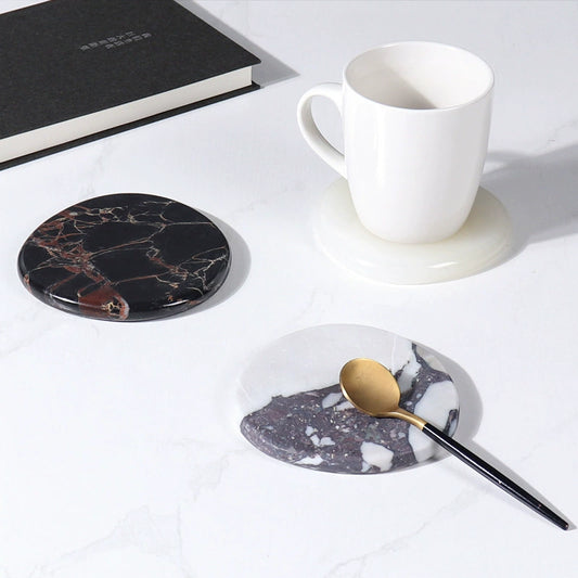Natural Marble Irregular Coasters – Heat-Resistant Tabletop Decor