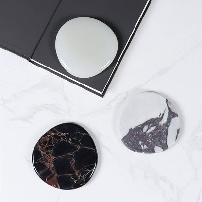 Natural Marble Irregular Coasters – Heat-Resistant Tabletop Decor