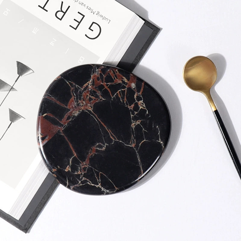 Natural Marble Irregular Coasters – Heat-Resistant Tabletop Decor