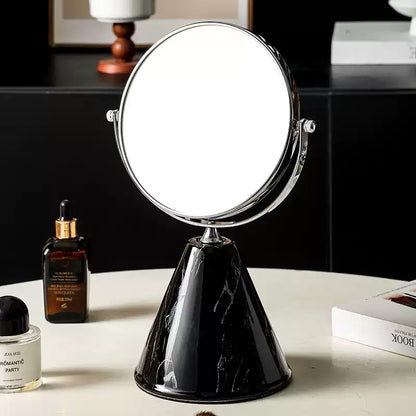 Marble Vein Double-Sided Rotating Vanity Mirror