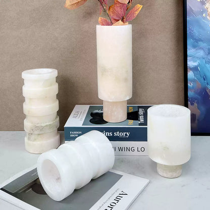 French Luxury Geometric Onyx Vase