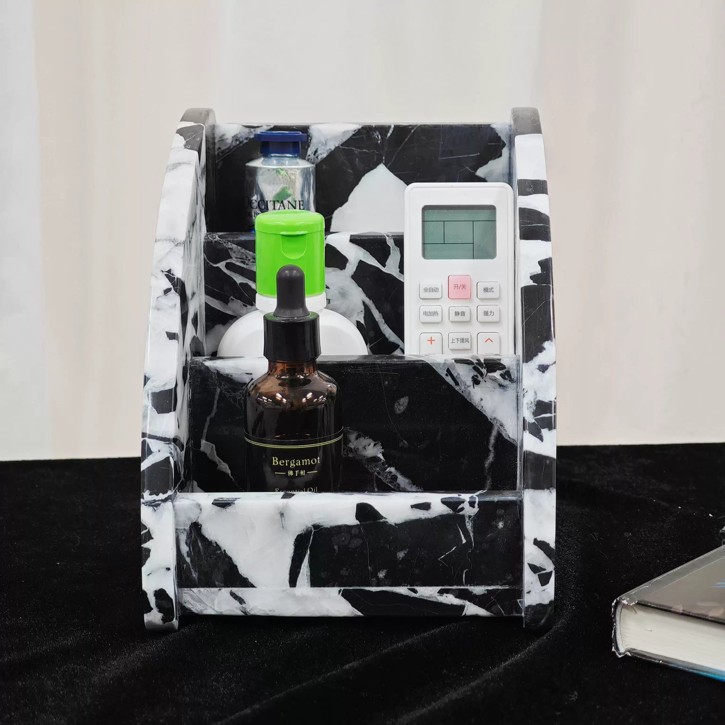 Natural Marble 3-Tier Luxury Desktop Organizer – Modern Minimalist