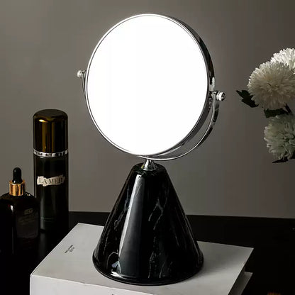 Marble Vein Double-Sided Rotating Vanity Mirror