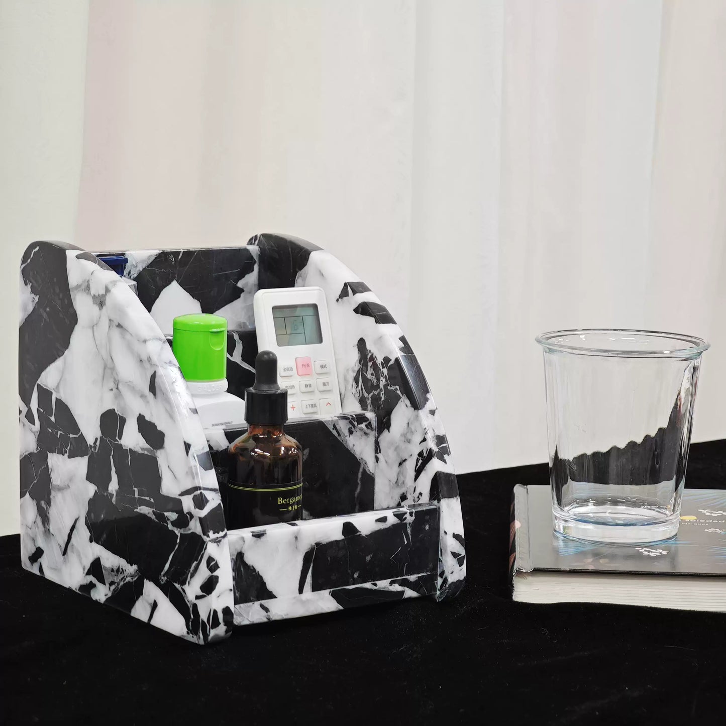 Natural Marble 3-Tier Luxury Desktop Organizer – Modern Minimalist