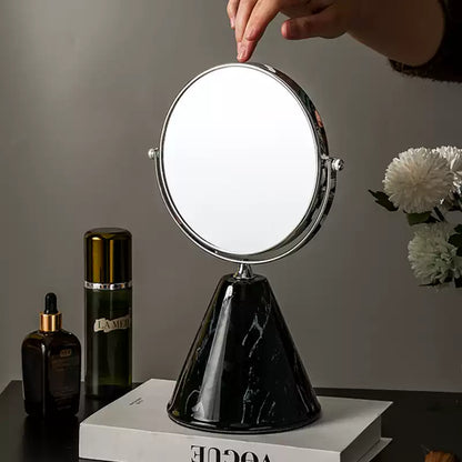 Marble Vein Double-Sided Rotating Vanity Mirror