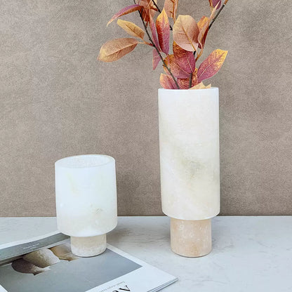 French Luxury Geometric Onyx Vase