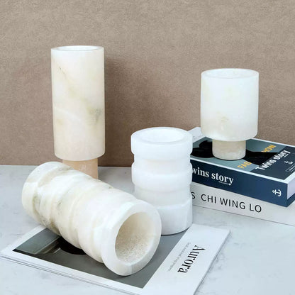 French Luxury Geometric Onyx Vase