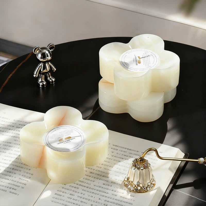 Modern Minimalist Natural Marble Petal Candle Holder