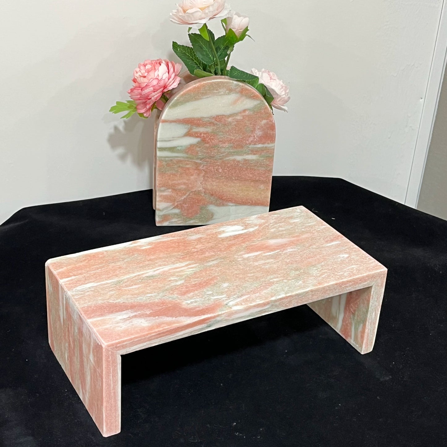 Natural Marble U-Shaped Shelf – Modern Minimalist Storage