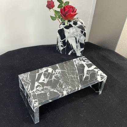 Natural Marble U-Shaped Shelf – Modern Minimalist Storage
