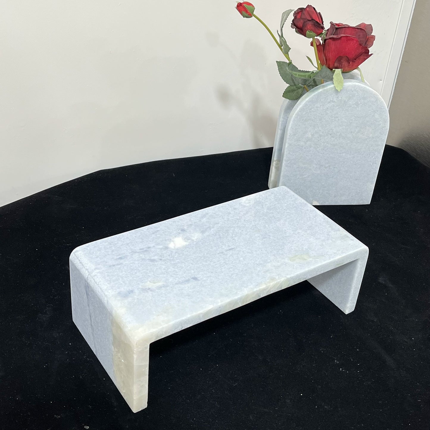 Natural Marble U-Shaped Shelf – Modern Minimalist Storage