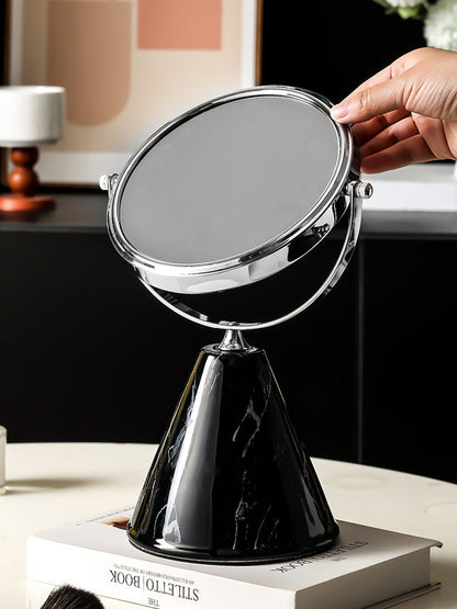 Marble Vein Double-Sided Rotating Vanity Mirror