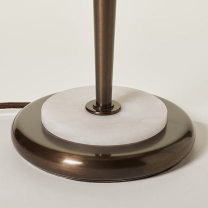 Vintage Inspired Table Lamp with Bronze Base and Alabaster Shade